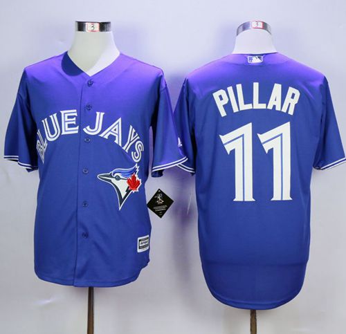 Blue Jays #11 Kevin Pillar Blue New Cool Base Stitched MLB Jersey - Click Image to Close